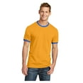 thumbnail image 1 of Port & Company Men's Core Cotton Ringer Classic Soft T-Shirt Gold/ Royal 4X-Large, 1 of 4