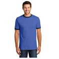 thumbnail image 1 of Port & Company Men's Core Cotton Ringer Classic Soft T-Shirt Heather Royal/ Navy Small, 1 of 4