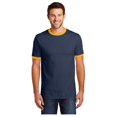 thumbnail image 1 of Port & Company Men's Core Cotton Ringer Classic Soft T-Shirt Navy/ Gold Small, 1 of 4