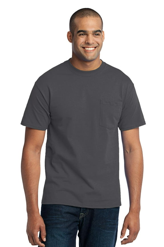 mpany Men's Cotton/Polyester T-Shirt with Pocket - XXXX-Large - Charcoal