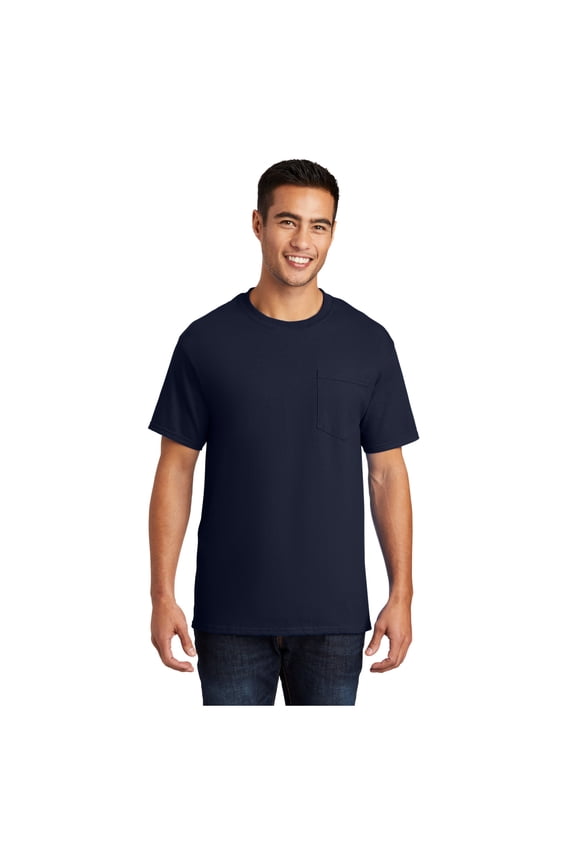 mpany Men's Essential Cotton T-Shirt with Pocket Deep Navy 2X-Large