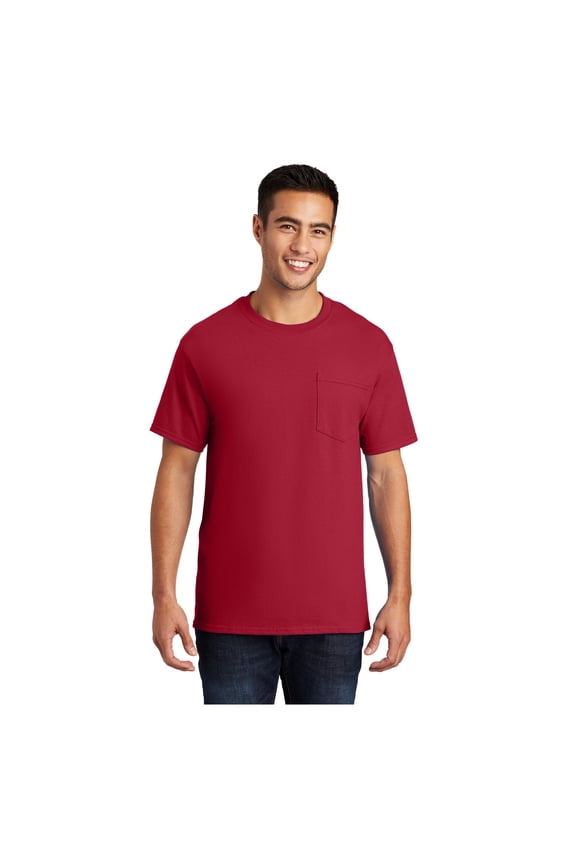 mpany Men's Essential Cotton T-Shirt with Pocket Red X-Large
