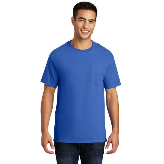 Port & Company Men's Essential Cotton T-Shirt with Pocket Royal Small