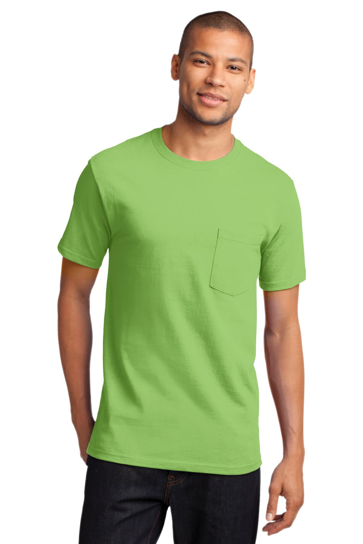 Port & Company Men's Essential Pocket T-Shirt – Light Blue, Size M, Heavyweight 6.1-oz Cotton Blend