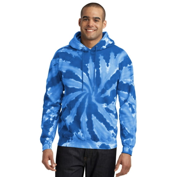 Port & Company Men's Essential Tie Dye Pullover Hooded Sweatshirt XXL Royal