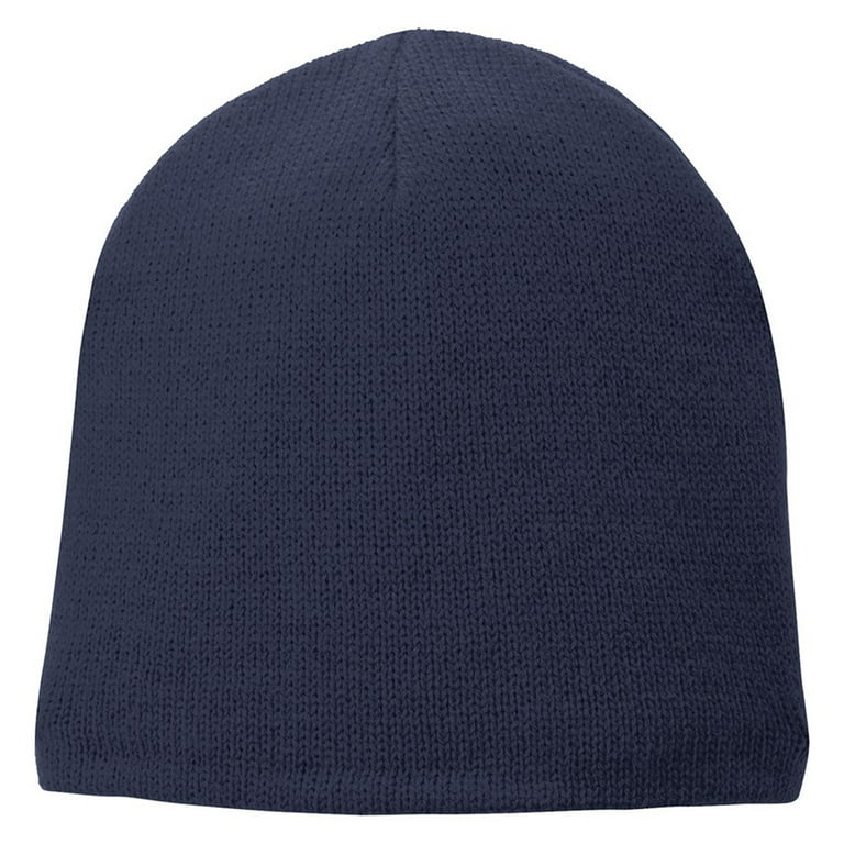 Port Company Men's Polyester Fleece Lined Beanie Cap, Navy, One