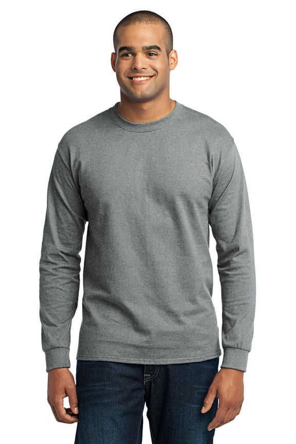mpany Men's Long Sleeve 50/50 Cotton/Poly T Shirt L Athletic Heather