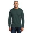 thumbnail image 1 of Port & Company Men's Long Sleeve 50/50 Cotton/Poly T Shirt S Dark Green, 1 of 6