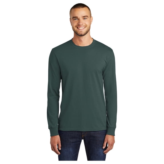 Port & Company Men's Long Sleeve Core Blend Durable T-Shirt Dark Green 4X-Large