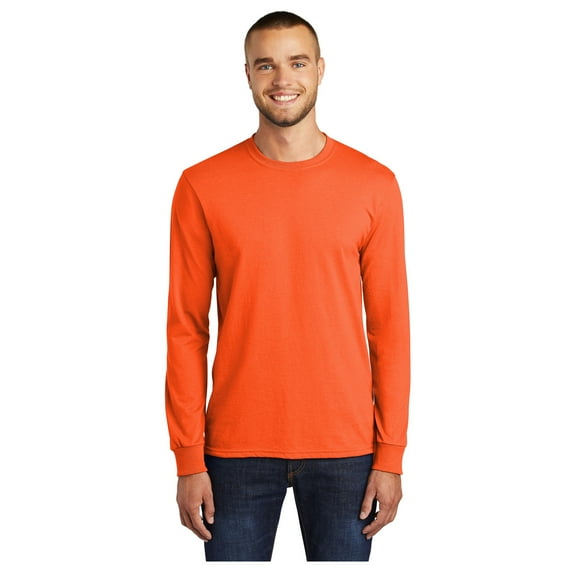 Port & Company Men's Long Sleeve Core Blend Durable T-Shirt Safety Orange Large