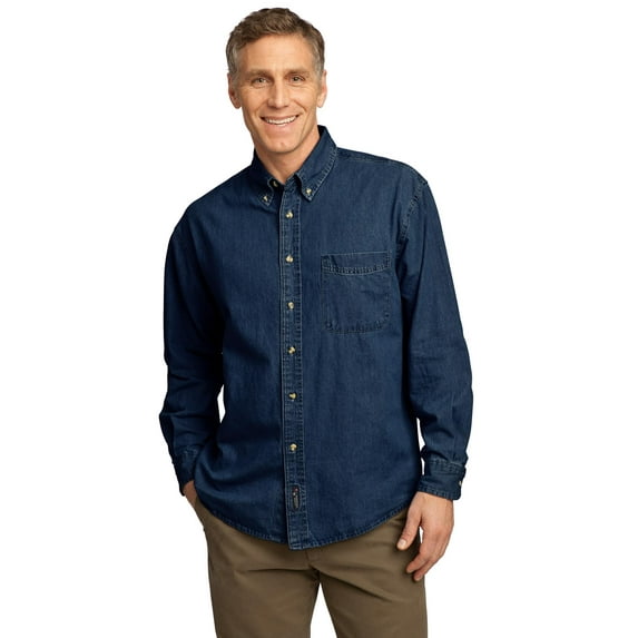 Port & Company Men's Long Sleeve Value Denim Shirt SP10