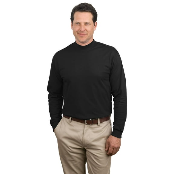 Port & Company Men's Mock Turtleneck Long Sleeve T-Shirt - PC61M