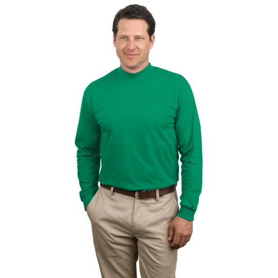 Port & Company Men's Mock Turtleneck Long Sleeve T-Shirt - PC61M