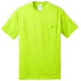 thumbnail image 1 of Port & Company Men's Tall 50/50 Cotton/Poly T Shirt with Pocket LT Safety Green, 1 of 4