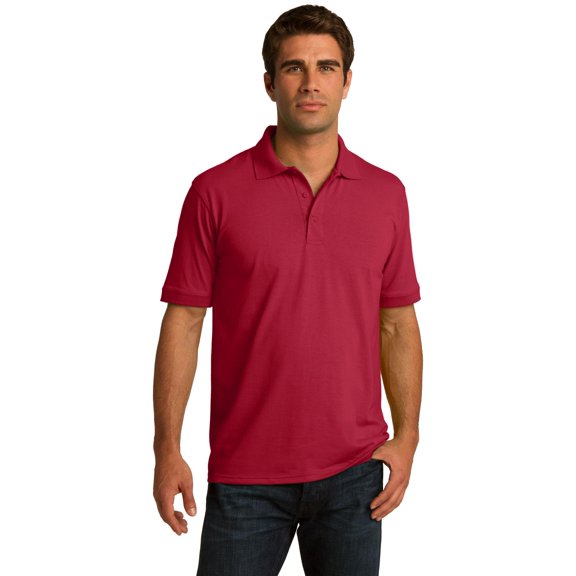 Port & Company Men's Tall 55Ounce Jersey Knit Polo Red Size 4XLT
