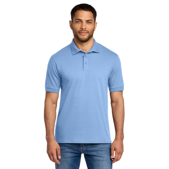 Port & Company Men's Tall Core Blend Comfortable Jersey Knit Polo T-Shirt Light Blue 2XLT