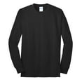 thumbnail image 1 of Port & Company Men's Tall Long Sleeve 50/50 Cotton/Poly T Shirt 4XLT Jet Black, 1 of 4