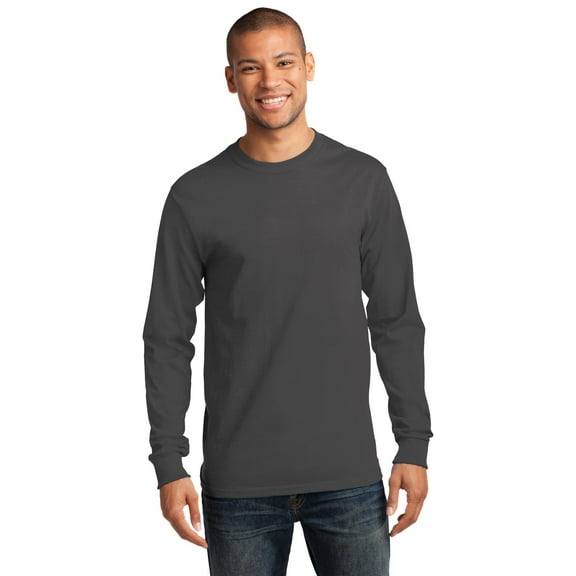 Port & Company Men's Tall Long Sleeve Essential T Shirt XLT Charcoal