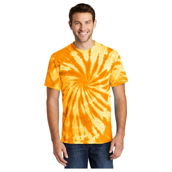 Port & Company Men's Tie-Dye Cotton Short Sleeve T-Shirt Gold X-Large