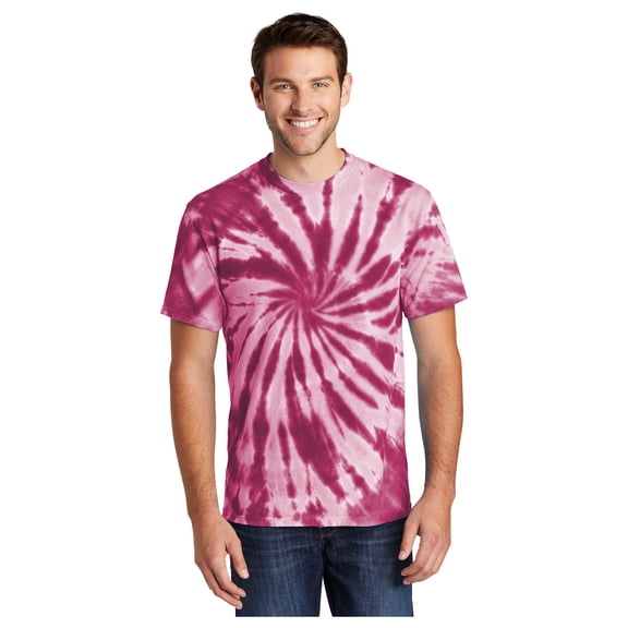 Port & Company Men's Tie-Dye Cotton Short Sleeve T-Shirt Maroon Medium