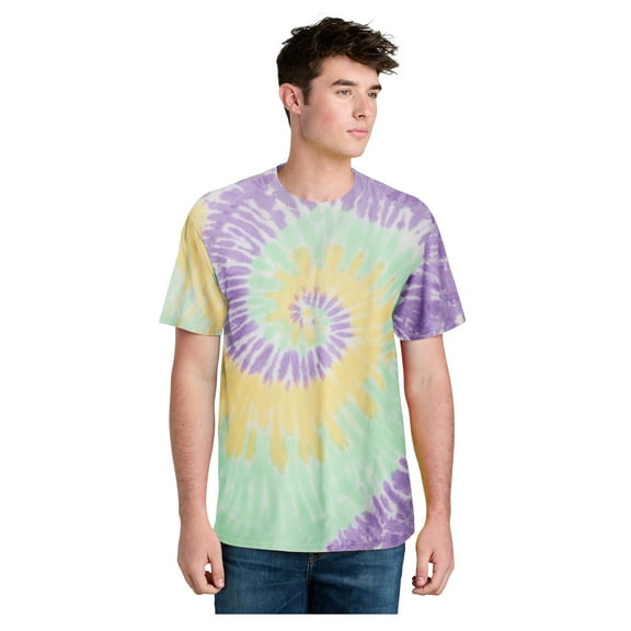Port & Company Men's Tie-Dye Cotton Short Sleeve T-Shirt Mint Rainbow 3X-Large