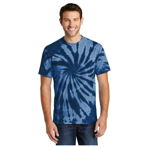Port & Company Men's Tie-Dye Cotton Short Sleeve T-Shirt Navy Medium