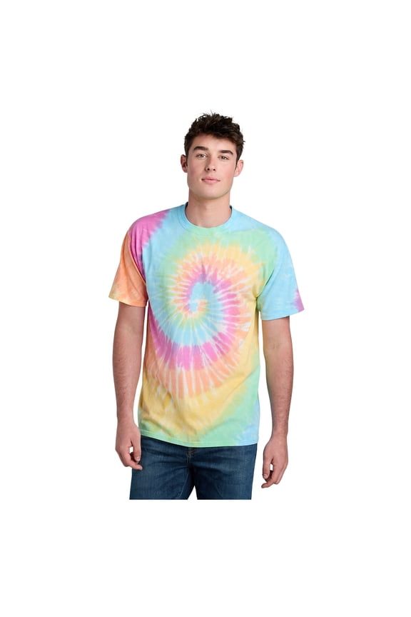 mpany Men's Tie-Dye Cotton Short Sleeve T-Shirt Pastel Rainbow Small