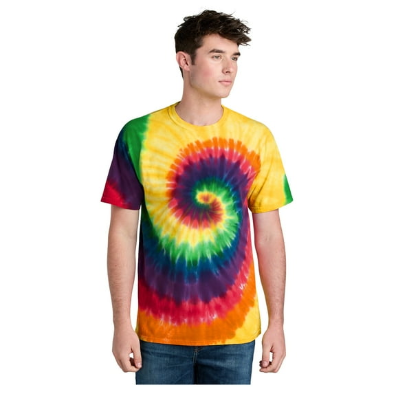 Port & Company Men's Tie-Dye Cotton Short Sleeve T-Shirt Rainbow X-Large