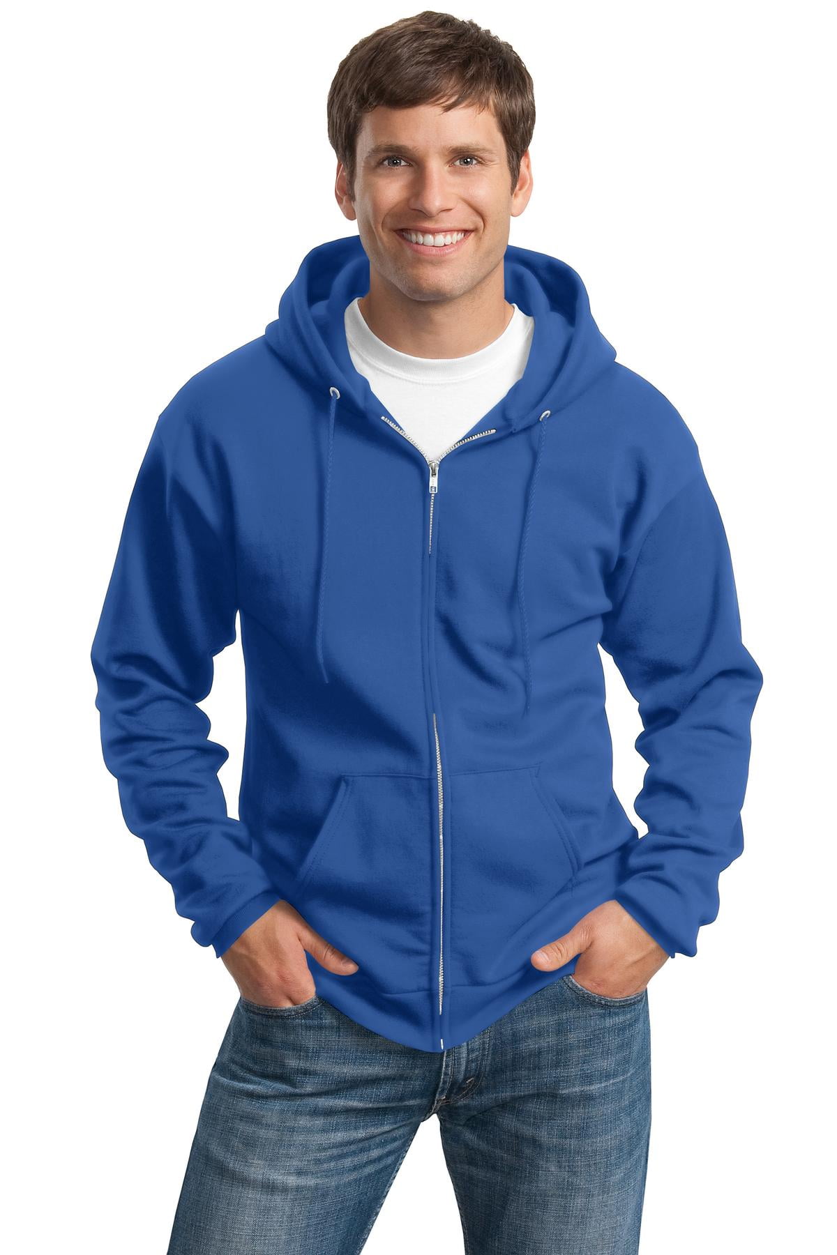 Port Company Men s Core Fleece Full Zip Hooded SweatShirt PC78ZH Walmart