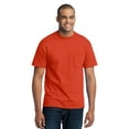 thumbnail image 1 of Port & Company Mens 50/50 Cotton/Poly T-Shirt with Pocket, Small, Orange, 1 of 2