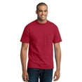 thumbnail image 1 of Port & Company Mens 50/50 Cotton/Poly T-Shirt with Pocket, Small, Red, 1 of 6