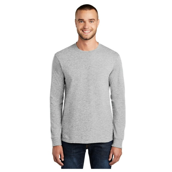 Port & Company Mens Long Sleeve Essential T-Shirt Ash 4X-Large
