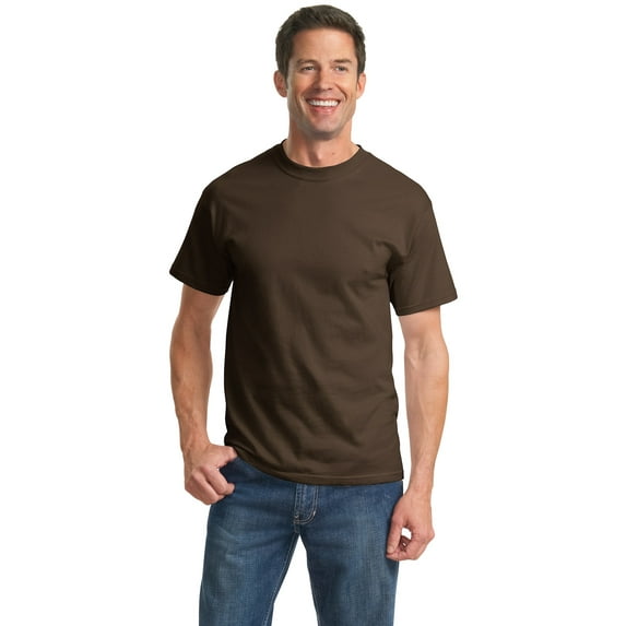 Port & Company Mens Tall Essential T-Shirt, Brown, XXXX-Large Tall