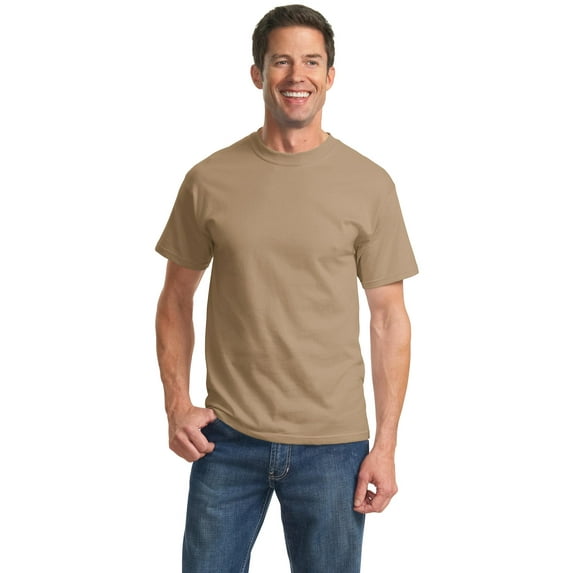 Port & Company Mens Tall Essential T-Shirt, Sand, Large Tall