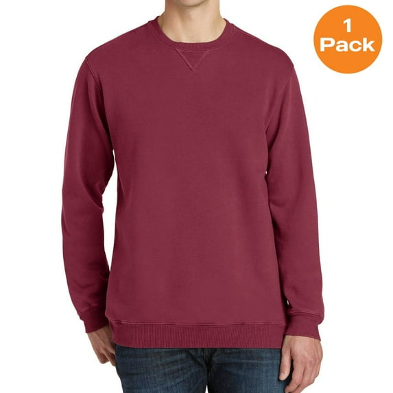 Port & Company PC098 Beach Wash Garment-Dye Sweatshirt, Merlot, S, Mens Hoodies and Sweatshirts