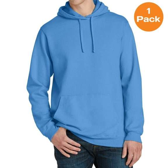 Port & Company PC098H Beach Wash Garment-Dyed Pullover Hooded Sweatshirt, Blue Moon, 4XL, Mens Hoodies