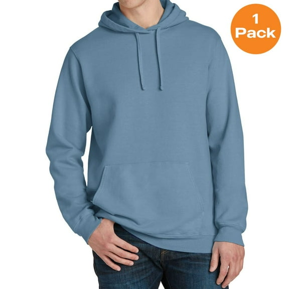 Port & Company PC098H Beach Wash Garment-Dyed Pullover Hooded Sweatshirt, Mist, 2XL, Mens Hoodies and Sweatshirts