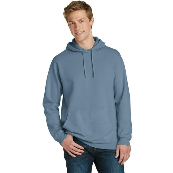 Port & Company PC098H Beach Wash Garment-Dyed Pullover Hooded Sweatshirt, Tidal Wave, 4XL, Mens Hoodies and Sweatshirts