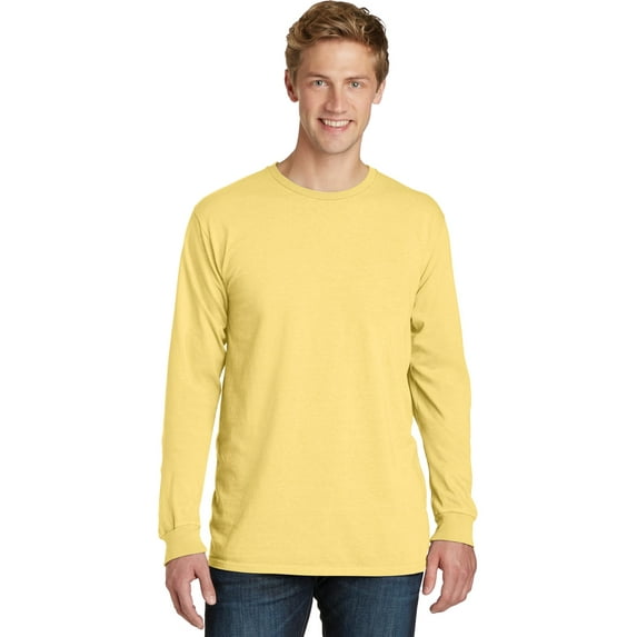 Port & Company PC099LS Mens Pigment-Dyed Long Sleeve Tees, Popcorn - 2XL