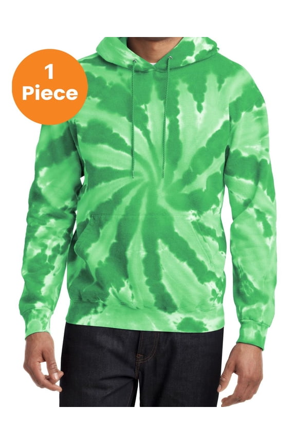 PC146 Essential Tie-Dye Pullover Hooded Sweater, Kelly, 4XL, Mens Hoodies and Sweatshirts