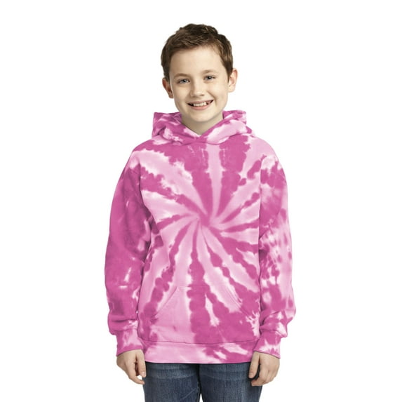 Port & Company PC146Y Youth Essential Tie-Dye Pullover Hooded Sweater, Boys Hoodies and Sweatshirts