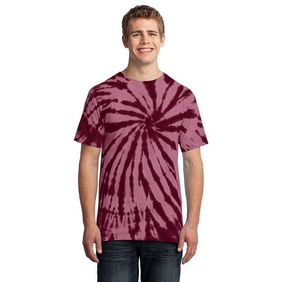 Port Company PC147 Mens Tie Dye T-Shirt - Maroon - 2X-Large