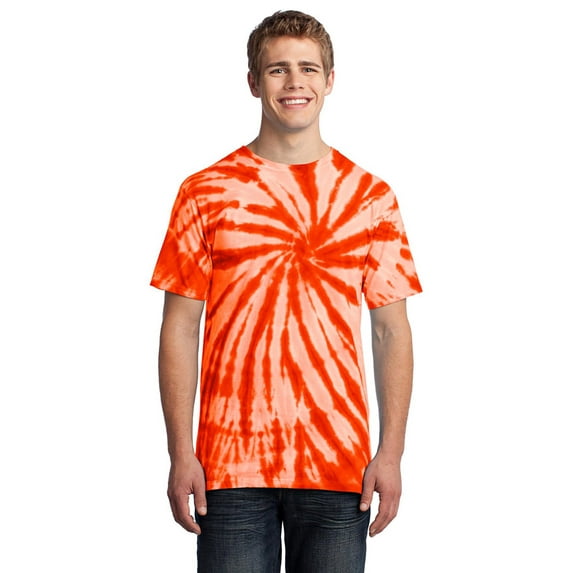 Port Company PC147 Mens Tie Dye T-Shirt - Orange - XL