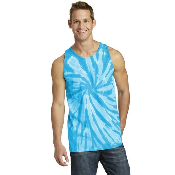 Port Company PC147TT Tie-Dye Tank Top, Turquoise, M