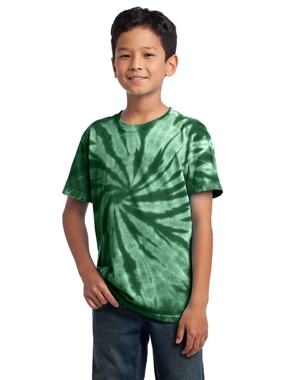Port Company PC147Y Boys Tie-Dye T-Shirt - Forest Green - L