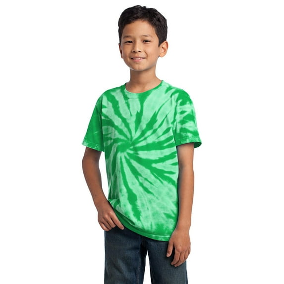 Port Company PC147Y Boys Tie-Dye T-Shirt - Kelly - XS
