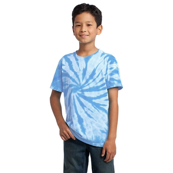 Port Company PC147Y Boys Tie-Dye T-Shirt - Light Blue - S