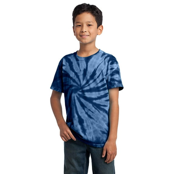 Port Company PC147Y Boys Tie-Dye T-Shirt - Navy - XL