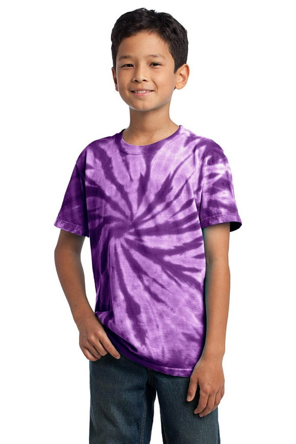 Port Company PC147Y Boys Tie-Dye T-Shirt - Purple - M