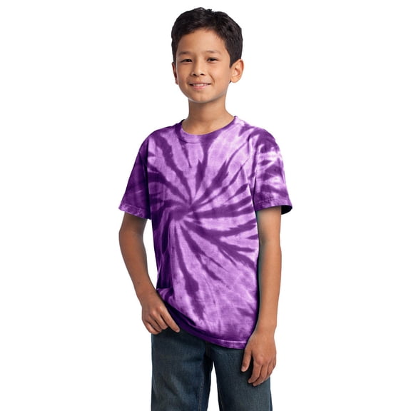 Port Company PC147Y Boys Tie-Dye T-Shirt - Purple - S